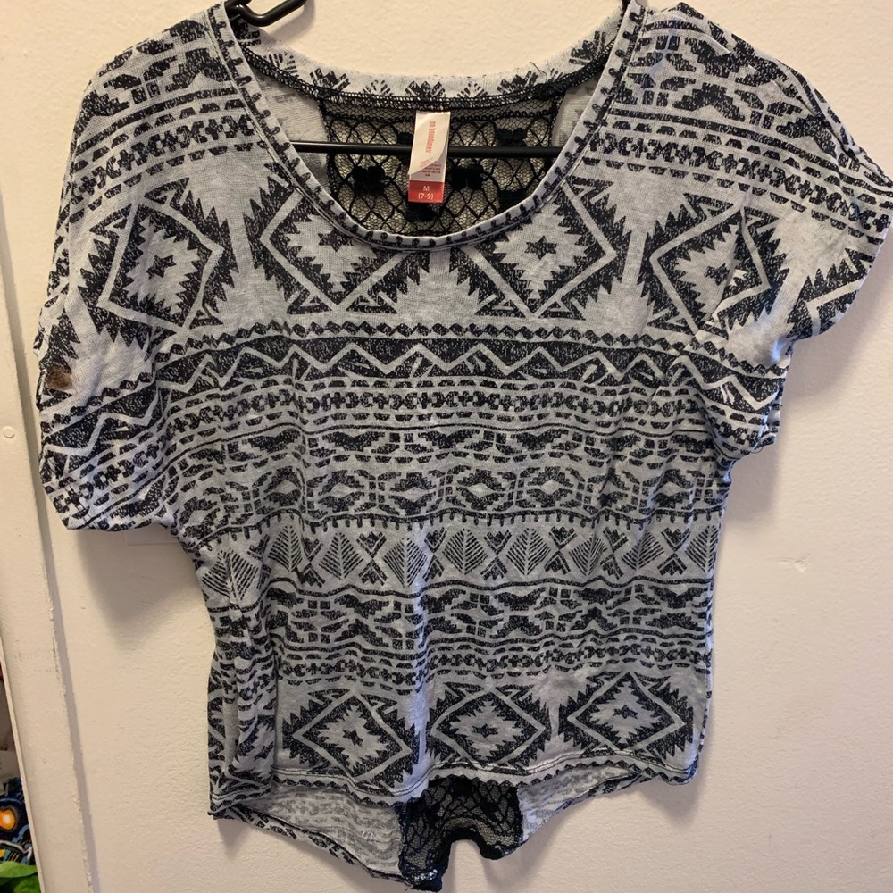 cropped t-shirt with semi mesh backing